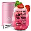 CROWNLY CRYSTAL, regalo personalizzabile per 40° compleanno, vetro, vino, gin, decorazione per mamma e sorella