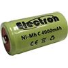 Electron Batteria ricaricabile Ni-Mh NiMh C 1/2 mezza torcia 1,2V 4000mAh accumulatore 50x26mm pin