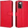 HAOYE Cover per ZTE Blade A72 5G a Portafoglio, Libro Custodia Magnetica Flip Case con Supporto di Stand/Carte Slot, Pelle PU/TPU Protettiva Caso. Rosso