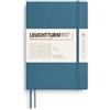 LEUCHTTURM1917 363400 Taccuini Medium A5, Copertina morbida, 123 pagine numerate, Stone Blue, Righe