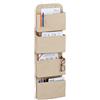 Relaxdays Portaoggetti da Parete, 4 Scomparti, Organizer da Porta con Ganci, Salvaspazio per Bagno e Ufficio, Beige