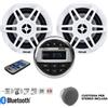 PIMAR RADIO STEREO BARCA MARINO BLUETOOTH-USB KIT CON 2 CASSE 150-WATT ACCESSORI