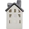 HEITMANN DECO - Portacandele in ceramica a casa - bianco/grigio - ca. 15 x 9,5 cm