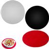 HXHWKEN 3 Pezzi Tappetino per Forno a Microonde Tappetini in Silicone per Microonde Tovaglietta Multiuso Rotonda per Cucina Tavolo da Pranzo, Rosso+Nero+Grigio, 30cm