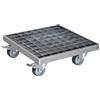 WAGNER Carrello per Piante Industrial Style 29 x 29 x 9,5 cm I Carrello per Fiori per Uso Interno + Esterno I Carrello con Vasca in Acciaio galvanizzato, griglia Argento I Portata 200 kg - 20701501