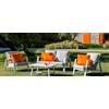 REGARDEN Salotto da giardino 2 posti in alluminio Bianco ATHENA cuscineria sabbia