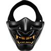 Aoutacc - Maschera a metà viso per softair, mostro malvagio, kabuki, Samurai, Hannya, Oni, Rosso.