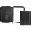 NAVA DESIGN - Portfolio A4 Organizzato con una Tasca Interna Porta iPad, Tasca Frontale con Chiusura a Zip e Bloc-Notes A4 Incluso, Colore Nero - Dimensioni 24,5 x 32,5 x 3,5 cm