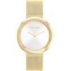 Calvin Klein Orologio Analogico al Quarzo da Donna Collezione TWIST con Cinturino in Maglia Metallica in Acciaio Inossidabile di Colore Dorato - 25200150