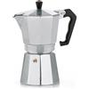 kela Caffettieraper 9 tazze, caffettiera 450 ml, caffettiera in alluminio, ITALIA, macchina per caffè espresso per fornelli, tutti i tipi di fornelli tranne quelli a induzione, argento opaco