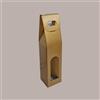 LUCGEL 10 Pz Scatola Astuccio Porta 1 Bottiglia 750 ml Olio Vino in Cartoncino grafica Skin Oro con Finestra 90x90H385mm