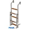 PIMAR SCALETTA INOX 316 PIEGHEVOLE CON 3/4/5 SCALINI IN TEAK NAUTICA BARCA GOMMONE