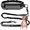 Edipets, Guinzaglio Mani Libere per Cani, per Corsa, Jogging, Running, Anti-tiro, Riflettente, 160-220 cm (Grigio)