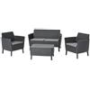 Keter Salottino da Esterno Keter Salemo Lounge 4PZ in Resina con Cuscini Grafite - K253220