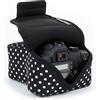 USA GEAR Custodia Per Fotocamera Digitale DSLR/Custodia Per Fotocamera SLR con Protezione In Neoprene, Cinghia Per Cintura e Accessori - Pois
