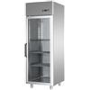 ARMADIO FRIGO INOX PORTA IN VETRO E LUCE NEON INTERNA GN 1/1 700 LT