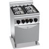 CUCINA A GAS 4 FUOCHI SU FORNO ELETTRICO 1/1 - ECO POWER - SERIE 60