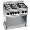 CUCINA A GAS 6 FUOCHI SU FORNO ELETTRICO 1/1 - ECO POWER - SERIE 60