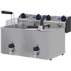 FRIGGITRICE ELETTRICA 10 + 10 LT CON RUBINETTO DI SCARICO