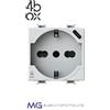4Box 4B.V14.P40.USB Presa standard tedesco e bipasso 10/16A 250Vac + Alimentatore USB 3A compatibile VIMAR PLANA