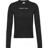 Tommy Jeans Tjw Baby Serif Linear Ls T-Shirt M/L Nera Logo Donna