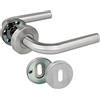 Amig - Set di maniglie con rosetta per porte | Mod. 4RGX | 135 x Ø19 mm | Quadretto da 8 mm | Design elegante e semplice | Acciaio inossidabile argento opaco