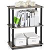 Furinno Scaffale Multifunzione con ripiani French Oak Grey/Black Tubi tondi