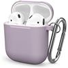 ELLENNE Cover Silicone Slim per Apple AIRPODS 1/2 Custodia Lavanda | COVER SILICONE SLIM COMPATIBILE PER APPLE AIRPODS 1 E 2 CUSTODIA ANTIGRAFFIO + GANCIO (Lavanda)