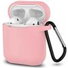 ELLENNE Cover Silicone Slim per Apple AIRPODS 1/2 Custodia Rosa Chiaro | COVER SILICONE SLIM COMPATIBILE PER APPLE AIRPODS 1 E 2 CUSTODIA ANTIGRAFFIO + GANCIO (Rosa Chiaro)