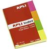 APLI - Bloc notes adesive Index 20 x 50 mm giallo rosa verde e arancione lucido 4 x 40 fogli