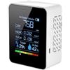 Bekasa Rilevatore di anidride carbonica, 5 in 1, rilevatore di qualità dell'aria per interni, misuratore di CO2 digitale TVOC HCHO Monitor sensore di temperatura e umidità tester colorato