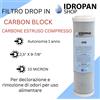 Filtro, Cartucce Drop In Carbon Block 2,5x9-7/8 - 10 micron per uso alimentare