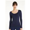 Tezenis Maglia Scollo Madonna Maniche Lunghe In Viscosa Donna Blu
