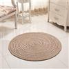 Nicole Knupfer Tappeto intrecciato a mano, rotondo, per soggiorno, camera da letto, bagno, cameretta dei bambini, tappeto Tatami, beige, 40 x 40 cm