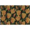 Relaxdays Zerbino in Fibre di Cocco, Tappetino Antiscivolo con Motivo a Tulipani, 40x60 cm, Interni ed Esterni, Colorato, 1 pz