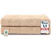 Komfortec Set 2 Teli Sauna 80x200 cm, Spugna 100% Cotone, Beige