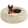 Feandrea Cuccia Cane Interno, Cuccia per Cani, Lettino per Animali Domestici a Ciambella, Cuscino Sfoderabile e Lavabile, Tappeto di Peluche, Diametro 60 cm, Cachi Ombré PGW038S01