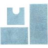 Hodeacc Set di 3 tappetini da bagno antiscivolo, ad alta densità assorbente in morbida microfibra, lavabili in lavatrice, colore: azzurro