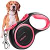 Edipets, Guinzaglio per Cani Allungabile, Retrattile, 5 e 8 Metri, Guinzaglio Flessibile per Addestramento e Passeggiate (Rosa, 8 metri)