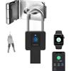 eLinkSmart Lucchetto Lungo con App per Impronta Digitale, Autorizzazione Remota tramite Telefono, Lucchetto Pesante con Chiave, 60MM di Lunghezza della Graffa, Registro di Sblocco,Impermeabile,Chiavi