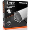 Eurocali Profilo Angolare da 2 metri (2mt) in Alluminio grigio per Strisce LED Schermatura Opaca ingombro max striscia led 10.5mm - 15.8 x 15.8