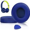 SoloWIT® Cuscinetti Auricolari Ricambio per Beats Solo 2 e Solo 3 Wireless On-Ear Cuffia con morbida pelle proteina/memory foam/nastro adesivo forte - Blu Mazzarino
