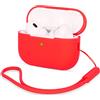 AOTUAO Compatibile con AirPods PRO 2 Custodia Case Cover, Case Protettiva Antiurto Antiscivolo in Silicone per AirPods PRO 2 Seconda Generazione 2022 Custodia con Silicone Lanyard, Rosso