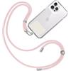 TBOC Cordino Catenella Laccio Strap Porta Cover [Rosa Chiaro] con Toppa di Fissaggio [Bianco Ice] per Telefono Cellulare da Collo - Tracolla Catenina con cordini Accessori Telefoni Universale Laccetti