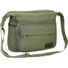 JAKAGO Borsa a tracolla in tela da uomo/donna con tasche multiple per scuola, viaggi, pesca, campeggio, uso quotidiano,Verde