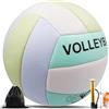 Bibykivn Palla da Pallavolo,Pallone Beach Volley,Soft Touch Volleyball per Interni ed Esterni,Pallavolo per Spiaggia Palestra Addestramento,Articolo Con Zaino e Borsa a Rete Con Pompa,Taglia 5 (Multicolore)