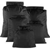 Lanjue Set 5 Sacche Stagne Impermeabili 1,5-6 L Verde Militare | Tessuto 210T Resistente, Chiusura Roll-Top Con Fibbia, 5 Capacità, Uso Per Kayak, Campeggio, Pesca E Sport Acquatici