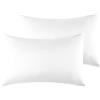 Poligino Federe Cuscini Letto Matrimoniale 50 x 80 cm,Coppia Federe in Microfibra Chiusura a Busta - Bianco