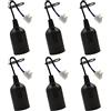 ZHIQIN 6 Pezzi Porta Lampadina e27 Supporto della Lampada E27 Lampade Basi con Filo e Terminale Lampadina Portalampada E27 per Cantiere Ristrutturazione Lavori (Negro