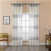 GIRASOLE HOME® Coppia Tende Filtranti Semi Trasparenti Effetto Lino Tenda a Righe Orizzontali per Interni con Occhielli 2 Pannelli (Ardesia, 140x275cm)